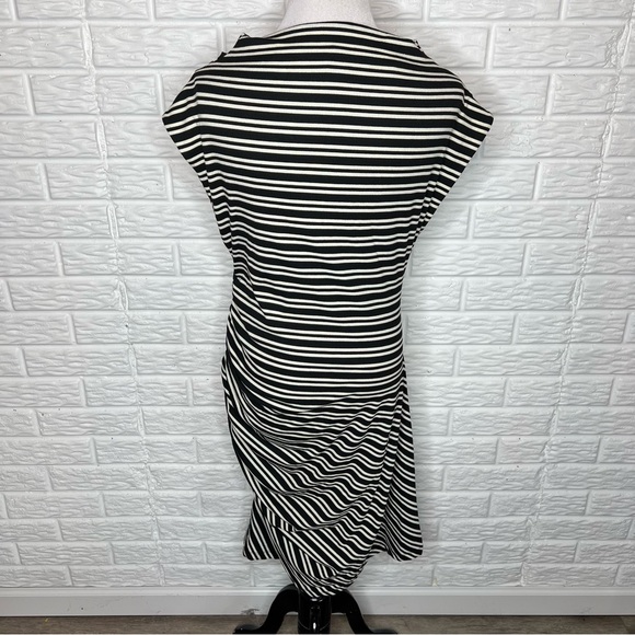 ANTHROPOLOGIE NWT Striped Mock-Neck Ribbed Knit Dress Size L - Picture 8 of 12